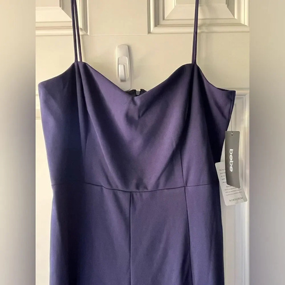 BEBE NWT OPEN LEG SCUBA JUMPSUIT size xl in navy women’s trendy - Picture 5 of 11